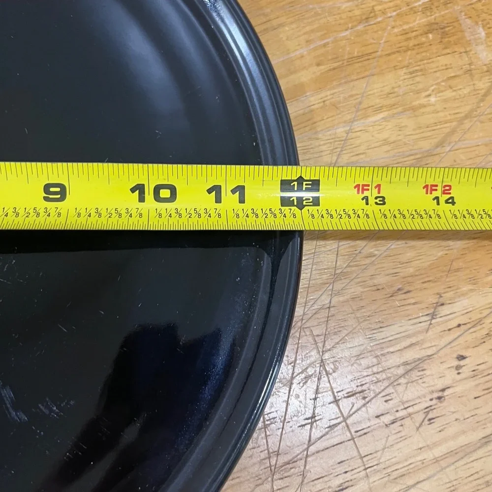 Fiesta‎ Black Pizza Pan Baking Stone 12 inch Ceramic Serving Tray Vtg Style USA